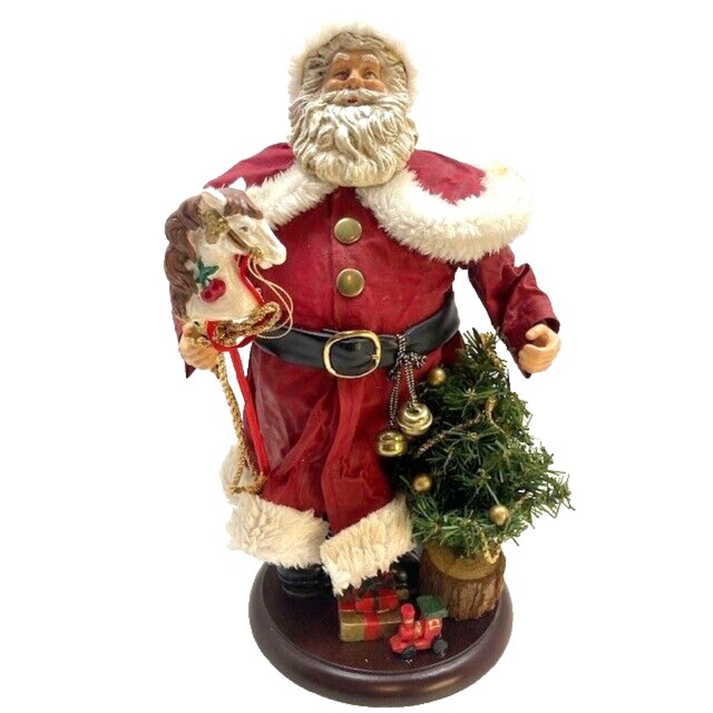 Vintage Fabric Mache Santa Caraouel Horse Gifts Collectible Figure 12 in - Picture 1 of 10